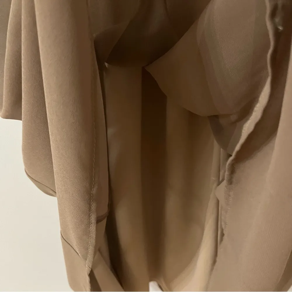 Show Me Your MuMu Dune Chiffon Taupe Emily Empire Waist Maxi Dress Size XS - Image 9