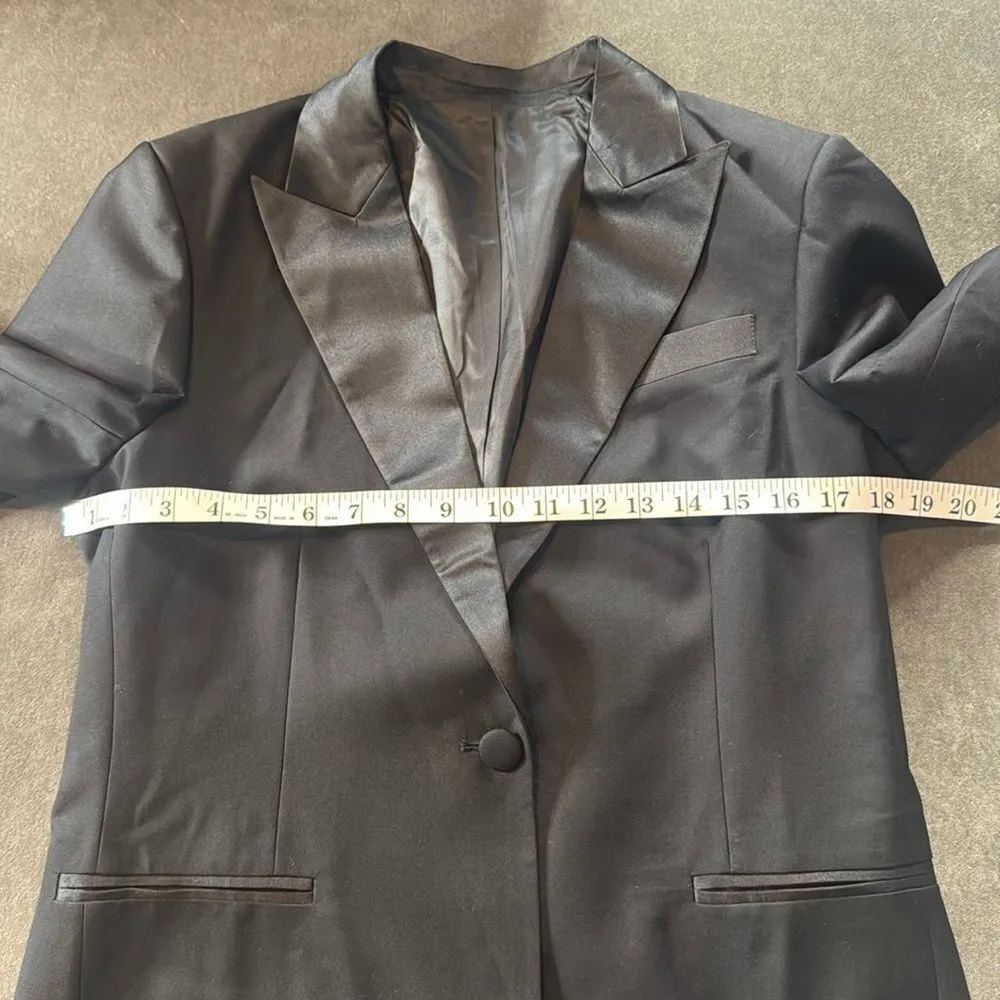 Women’s Black Slim Fit 3 Piece Formal Tuxedo Pant Suit Peak Lapel Size 6 NEW - Image 7