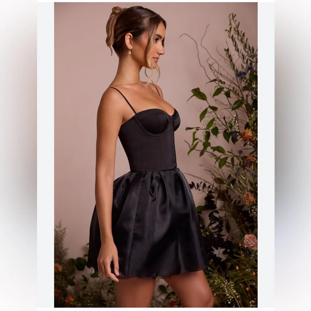 OH POLLY FLORIANE Tulle Skirt Corset Mini Dress in Black Size 0 NWT - Image 5