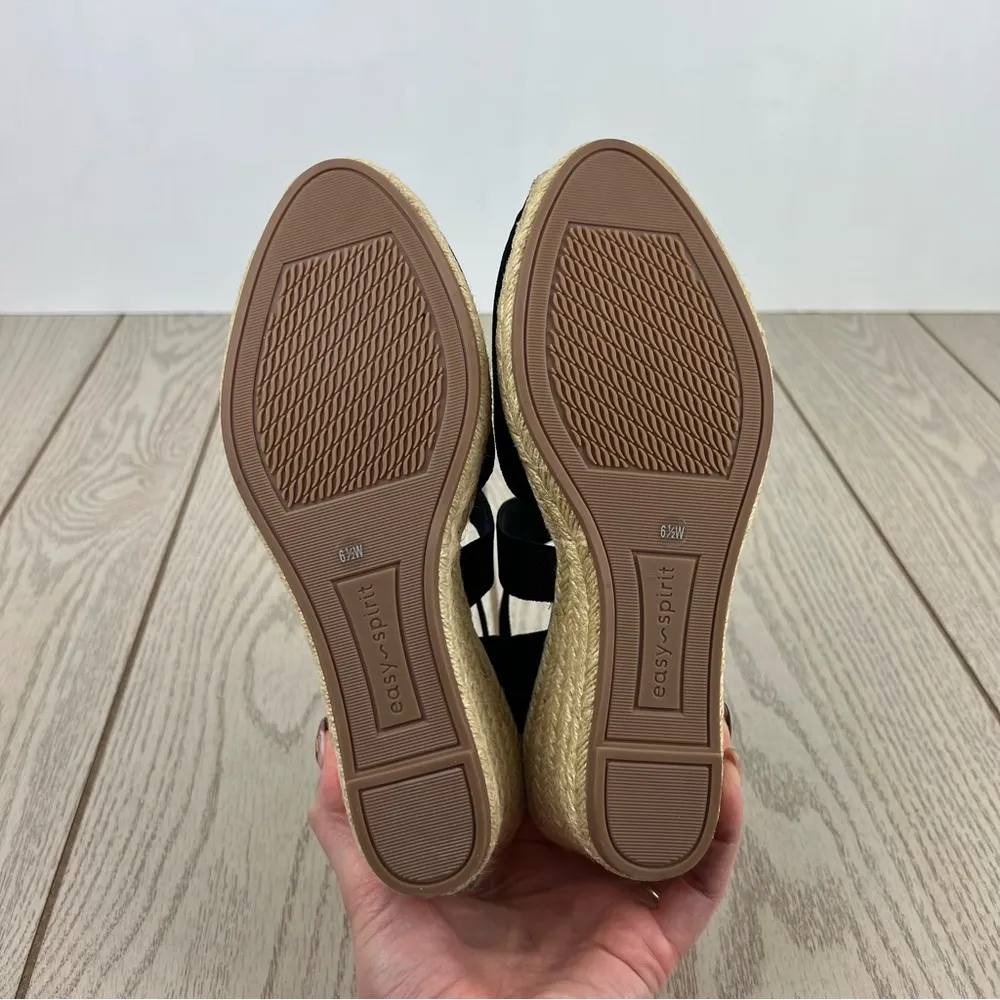 Easy Spirit Women's Meza Espadrille Wedge Sandals 6.5W Black $89 - Image 7