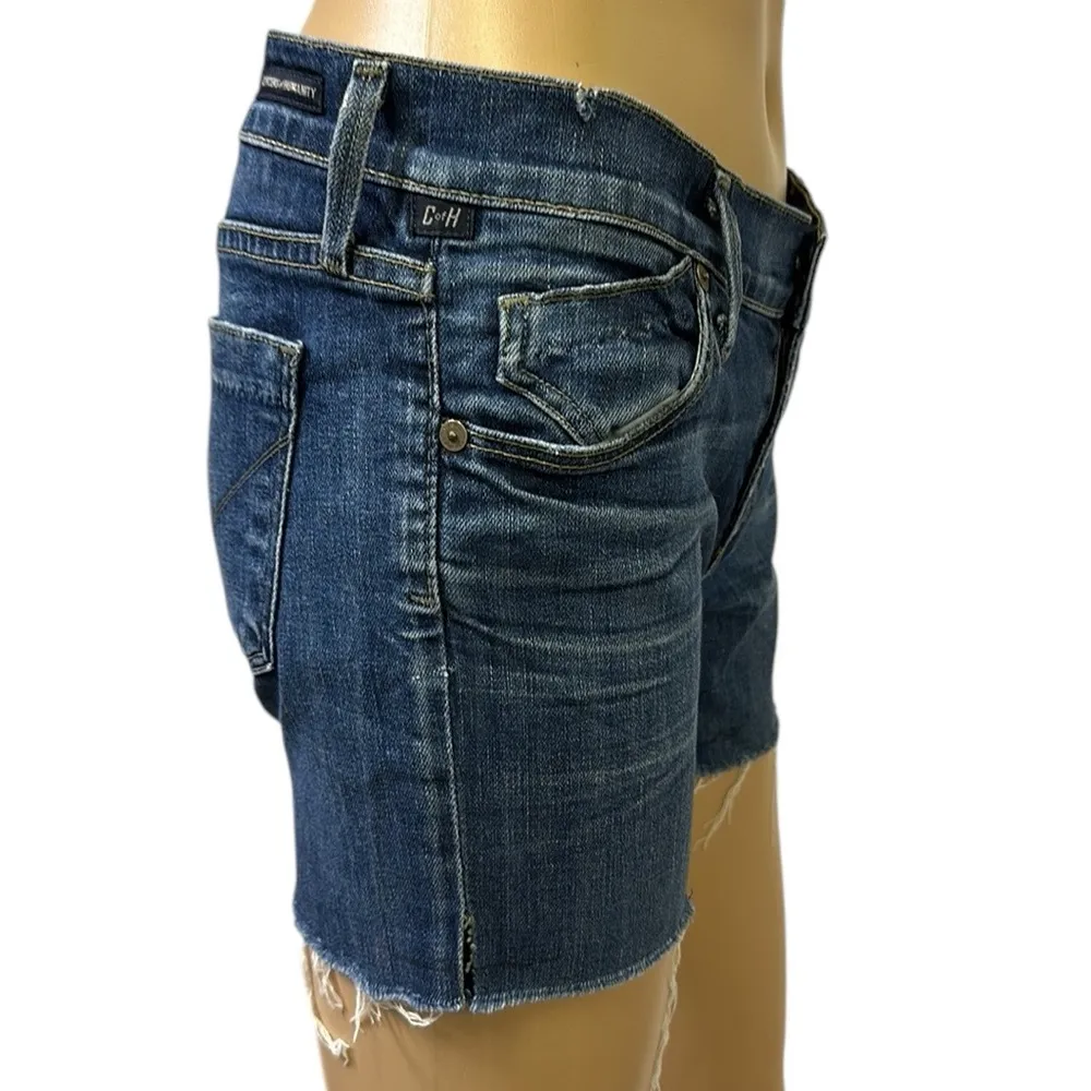 Citizens of Humanity Avedon Denim Cut Off Raw Frayed Hem Blue Jean Shorts 27 - Image 5