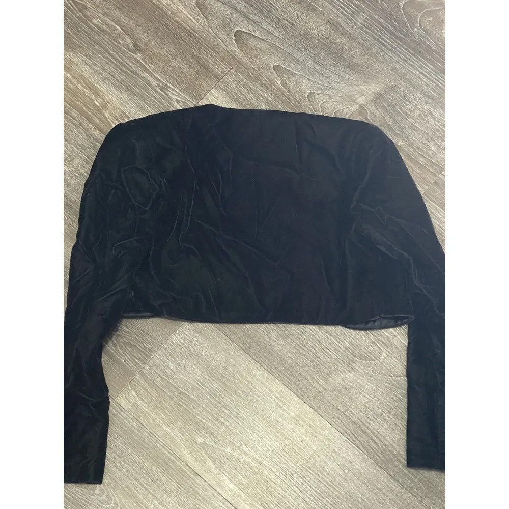 JESSICA‎ MCCLINTOCK BLACK VELVET FORMAL SHAWL Size S Petite - Image 6