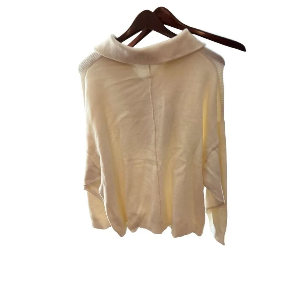 Tahari Women's 3X Ivory Full Zip Collared Sweater Long Sleeve Casual - Image 4