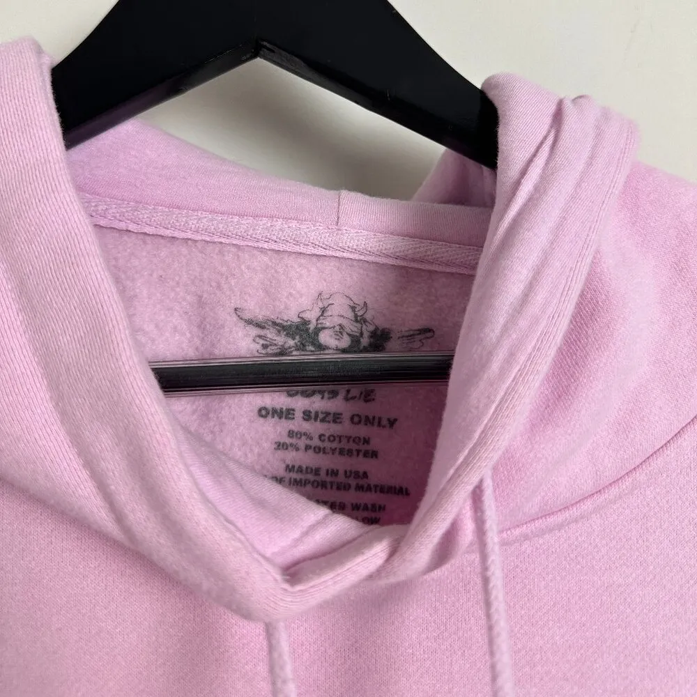 BOYS LIE 1-800 Pink Remix Hoodie in Baby Pink One Size - Image 5