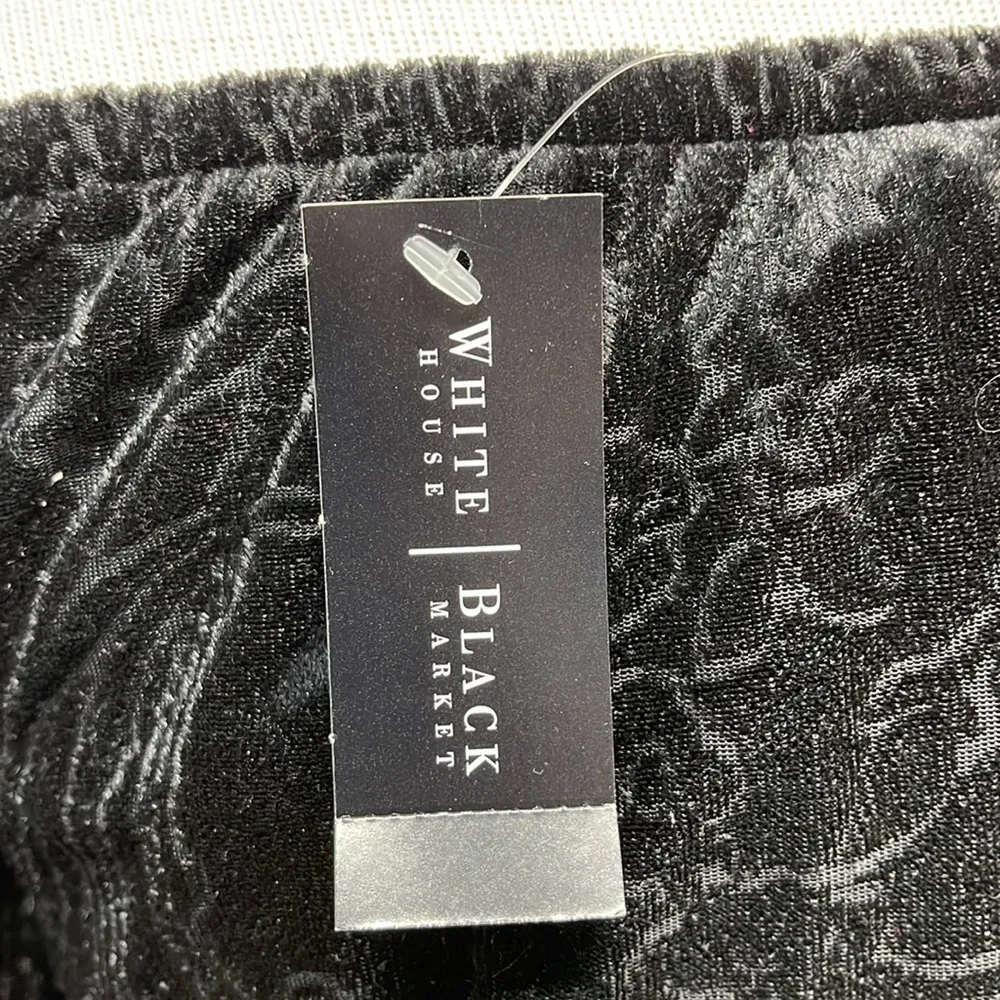 White House Black Market NWT Black Off The Shoulder Velvet Burnout Dress Size XS - Image 5