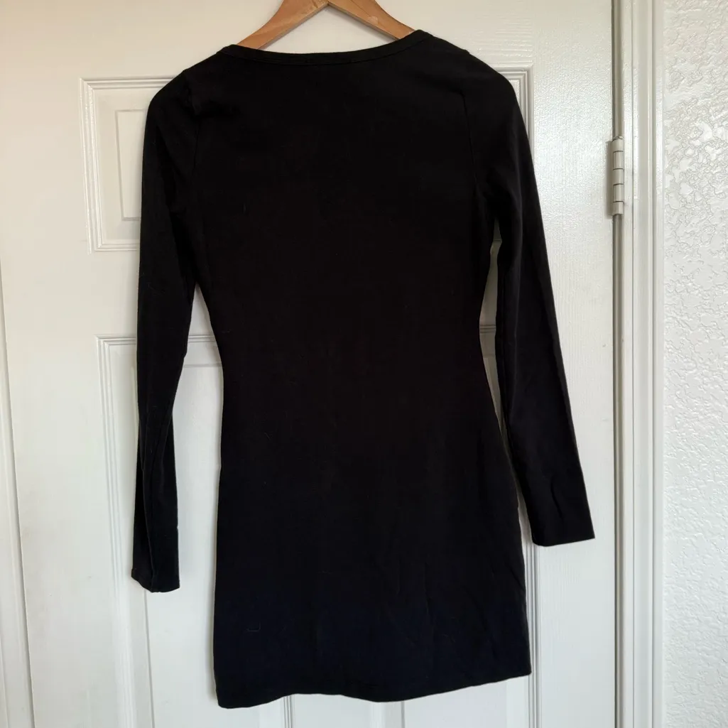 Reformation Black Long Sleeve Mini Long Sleeve Dress Small S - Image 4