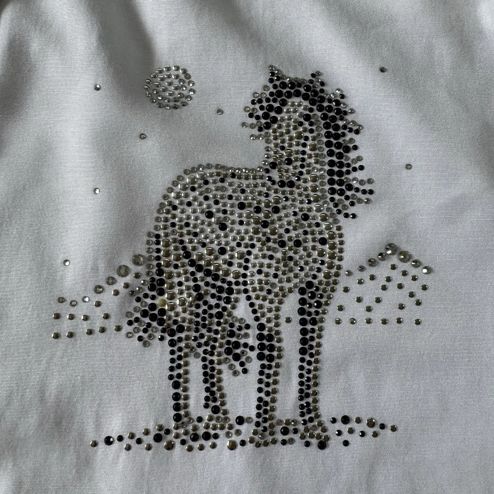 Vintage Christine Alexander Swarovski Crystal Embellished Top Size XL Western White - Image 6