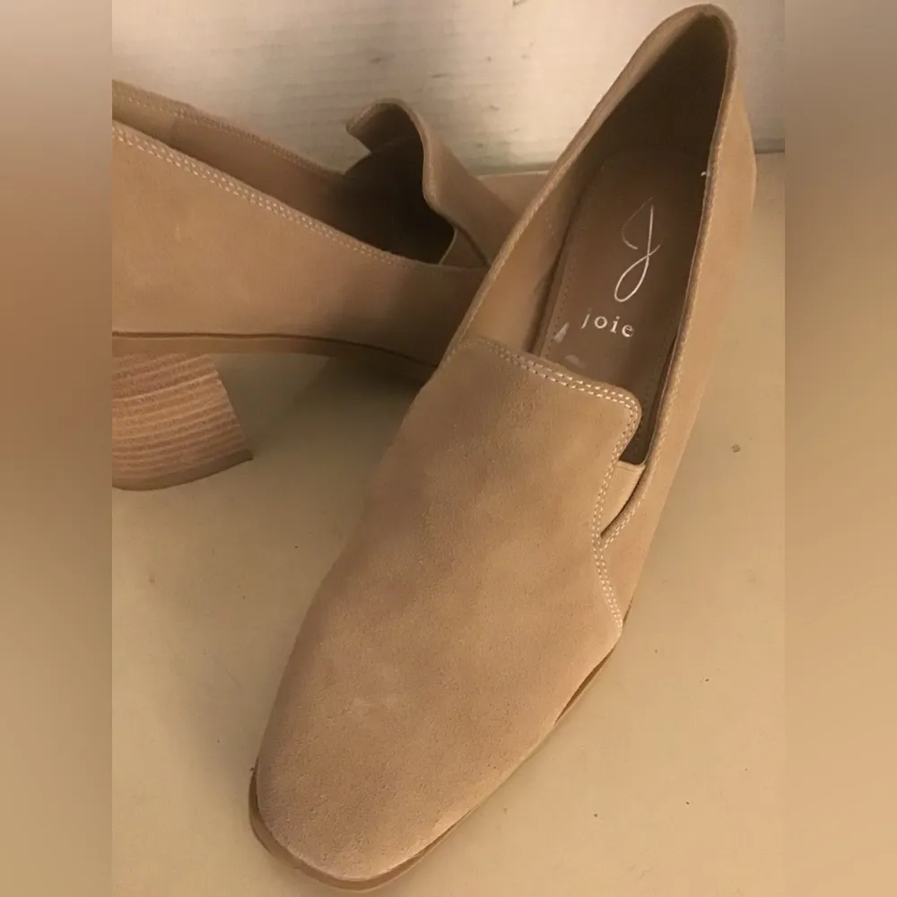 women beige suede loafer heel Wevently shoes US 9 Euro 40 - Image 7