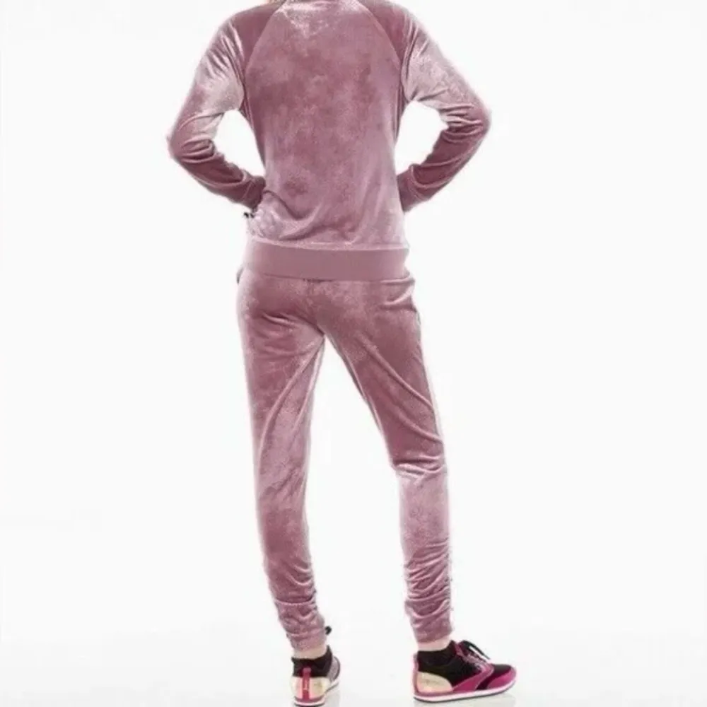 Juicy Couture Women’s Velour Ruched Trackpants in Lilac Snow Size XL - Image 2