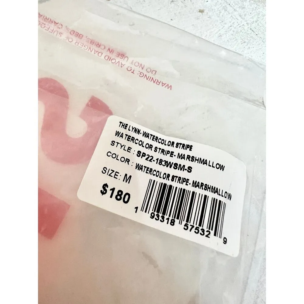 NWT Solid & Striped The Lynn Open Back One Piece Watercolour Stipe Marshmallow M - Image 4