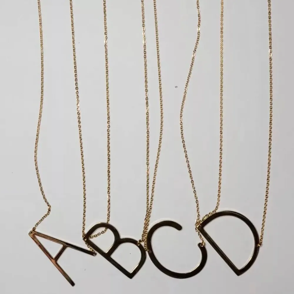 Gold Initial Pendant Necklace Letters A - Image 5