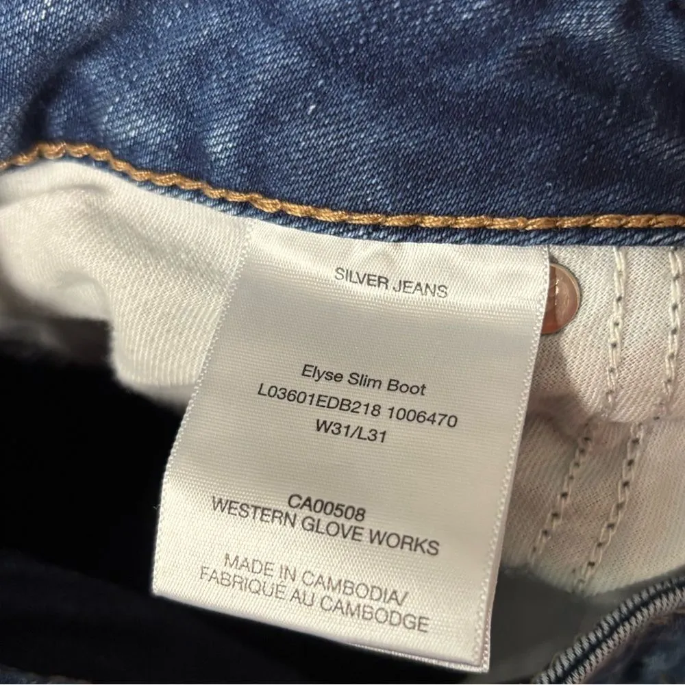 Silver Elyse Slim Boot Jeans Size 31 - Image 7