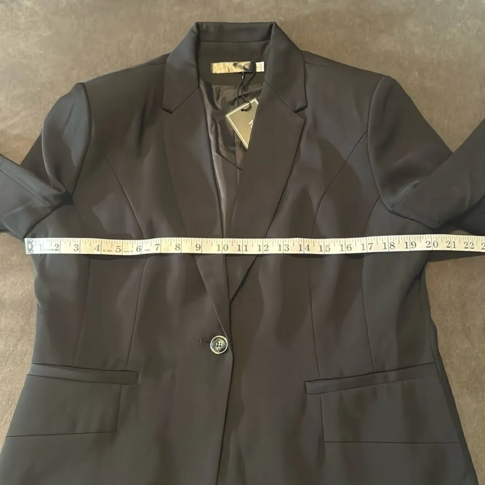 Women’s Black 2 Piece Pant Suit One Button Formal Office Wedding Size L NWT Size L - Image 9