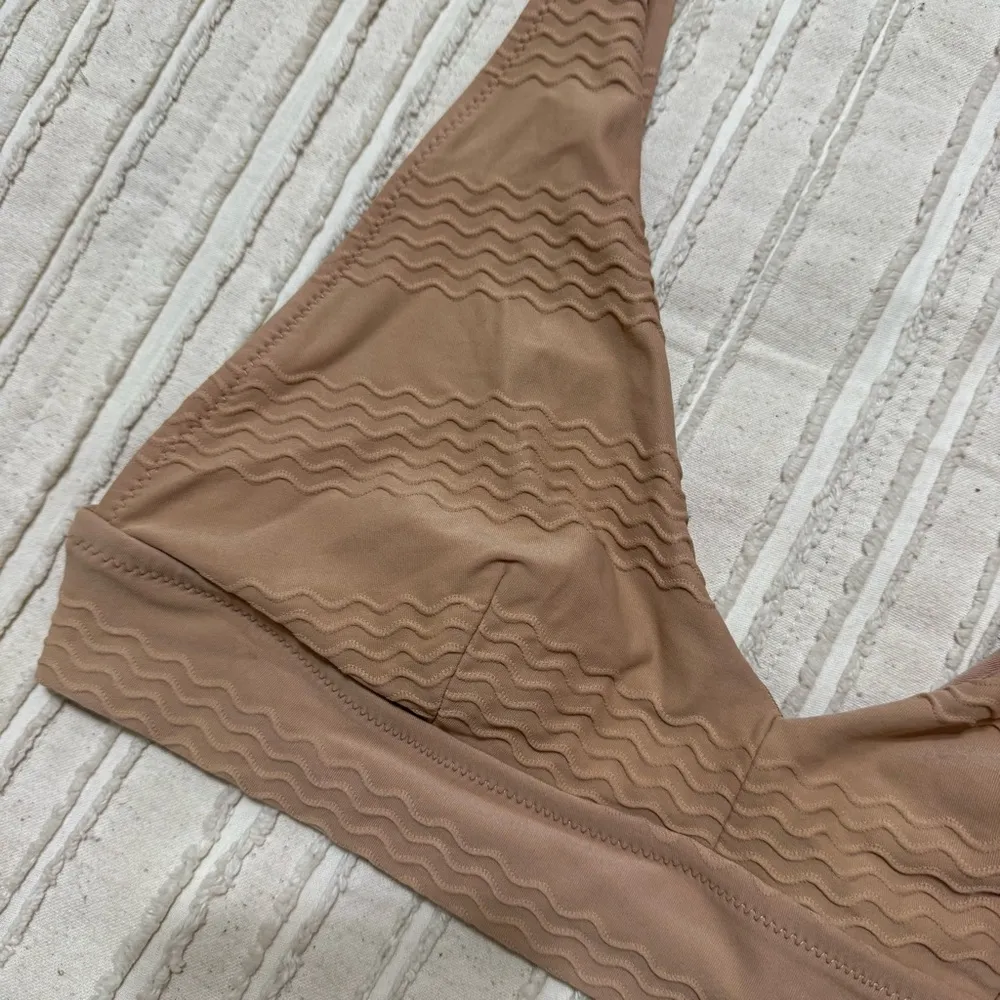 Aerie Jacquard Longline V Scoop Bikini Top - Image 3