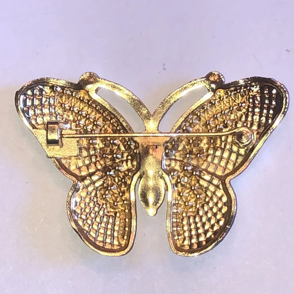 Elegant Multicolor Boho CZ Rhinestone Butterfly Brooch Green - Image 4