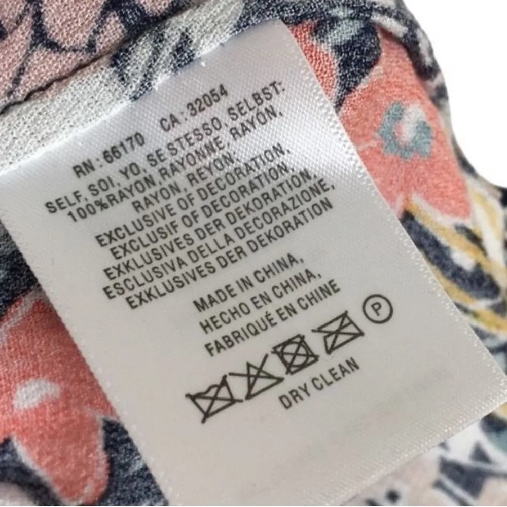 ANTHRO MAEVE PUFF SLEEVE BEGONIA PEPLUM FLORAL TASSEL TIES blouse TOP M - Image 7