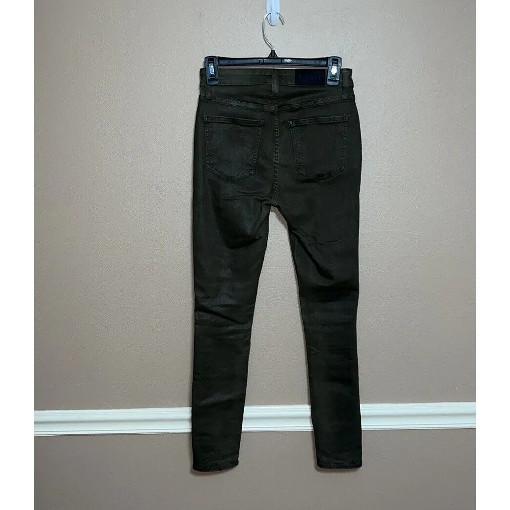 Women’s Pistola Dark green  high rise Faux leather pants size 27 going out fun - Image 3