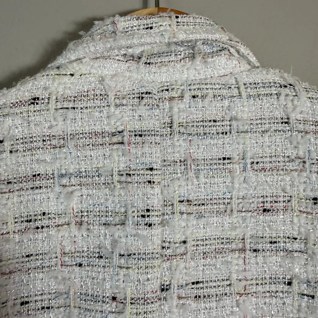 Misa Los Angeles Penny Tweed Blazer Jacket Women's XS Winter White Career NWT - Image 15