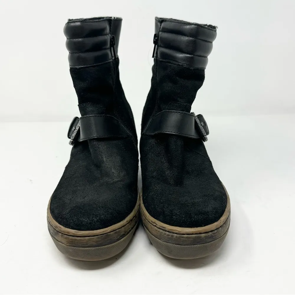 OTBT  Gordon Leather Hidden Wedge Sneakers Boots Black Size 6.5 - Image 4