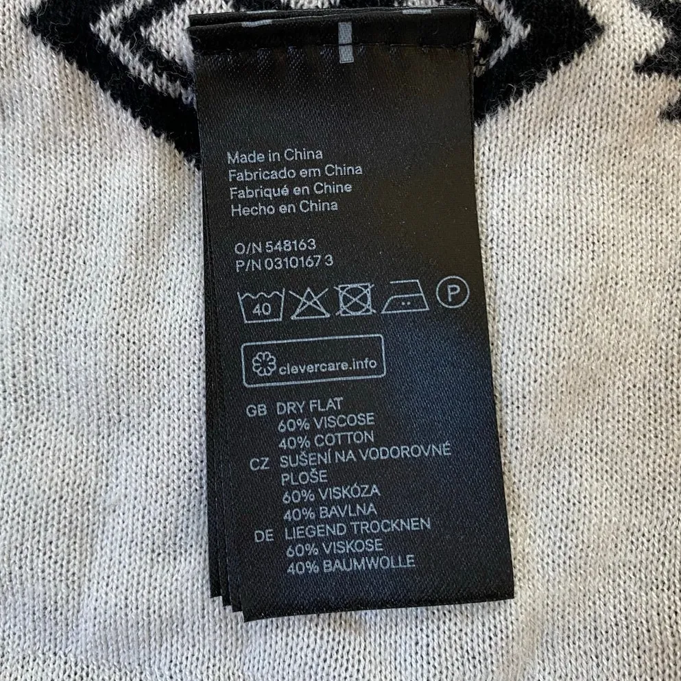 H&M Divided Southwestern Print Open Waterfall Cardigan‎ Reversible Sweater XS - Image 5