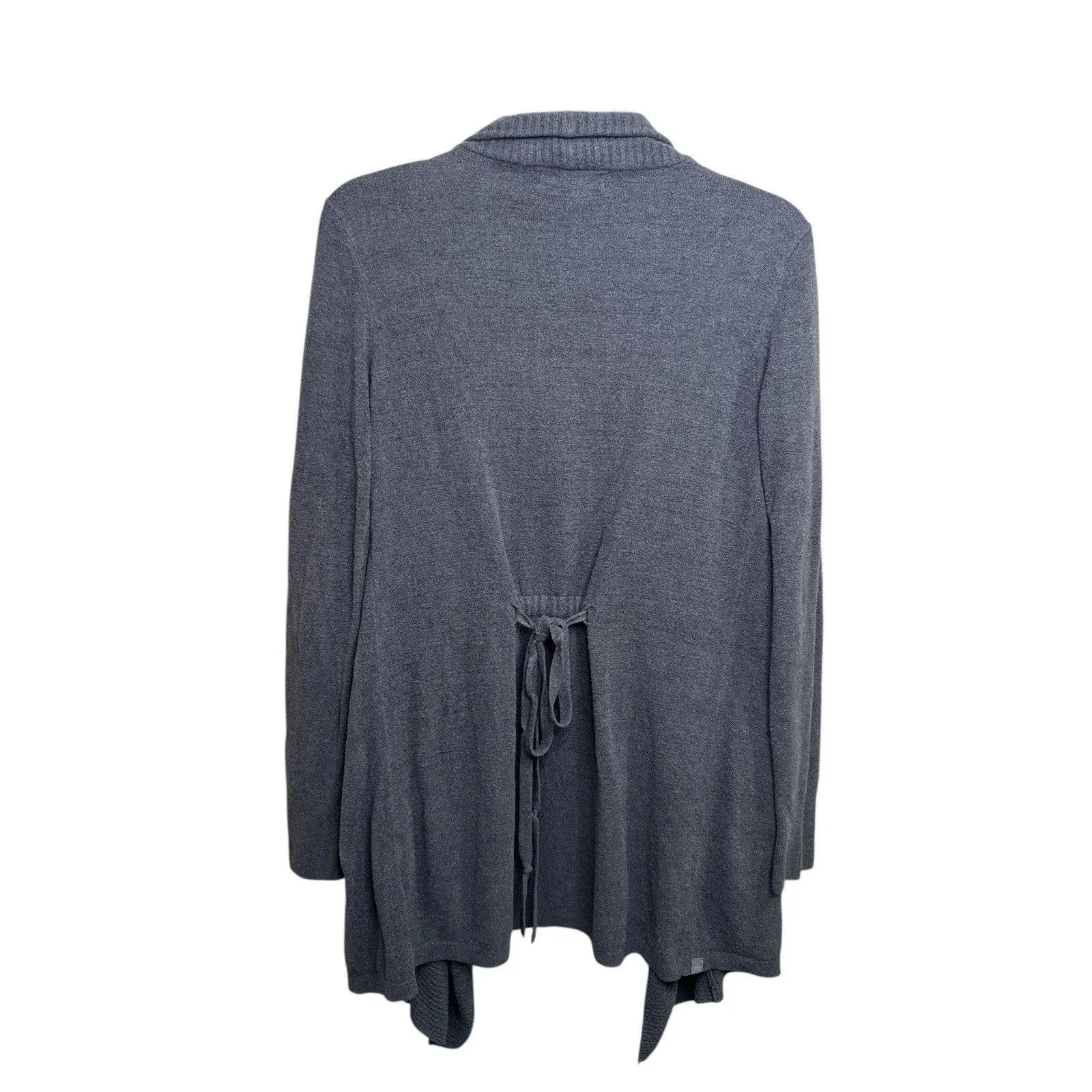 BAREFOOT DREAMS CozyChic Ultra Lite Cardigan Gray XS Open Knit Drape Loungewear - Image 4