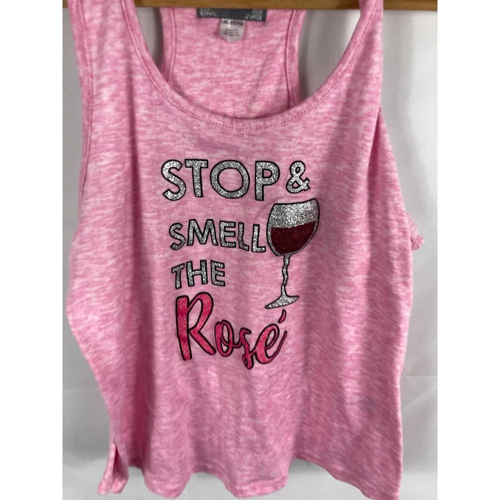 PJ Couture Stop & Smell the Rose Sleep Tank Size XL - Image 2