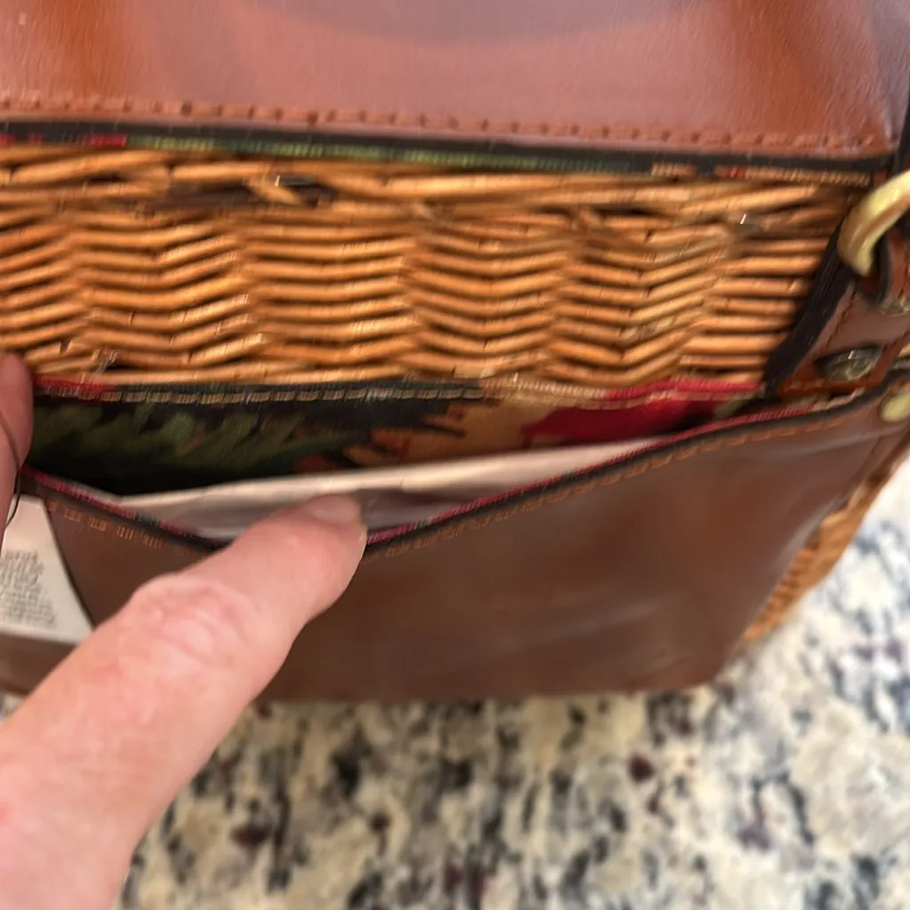 Patricia Nash Spring Wicker Basket collection Kalamaria lined basket tote bag - Image 11