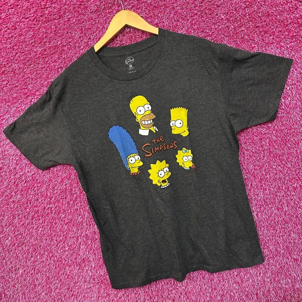 The Simpsons Family Cartoon Heads Animated Series Tee L - Image 3
