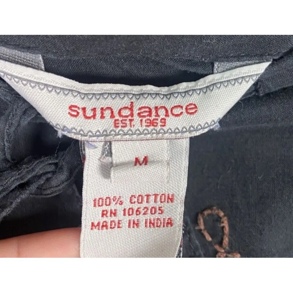 Sundance Bohemian Embroidered Print Tie Skirt Women's Size M Western Summer Boho - Image 5