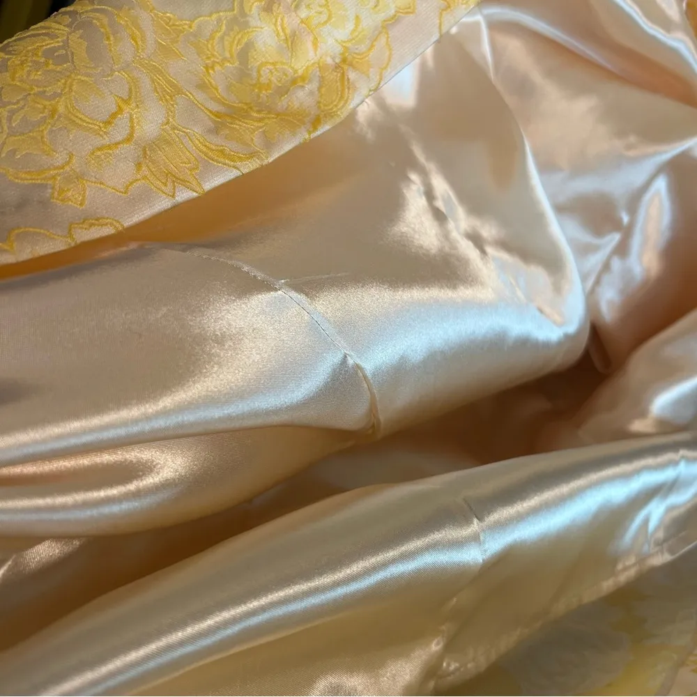 Lulus Bright Blooms Champagne Yellow Floral Jacquard Maxi Dress💛 Small - Image 11