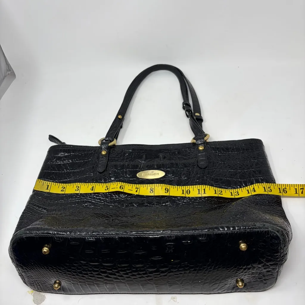 Brahmin Black Croc Tote Bag - Image 10