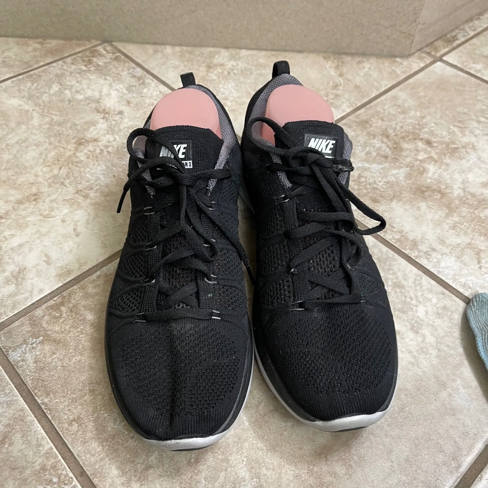 Nike Flyknit Lunar 2 Shoes Womens 10 Black Athletic Gym Workout Running Trainer - Image 2