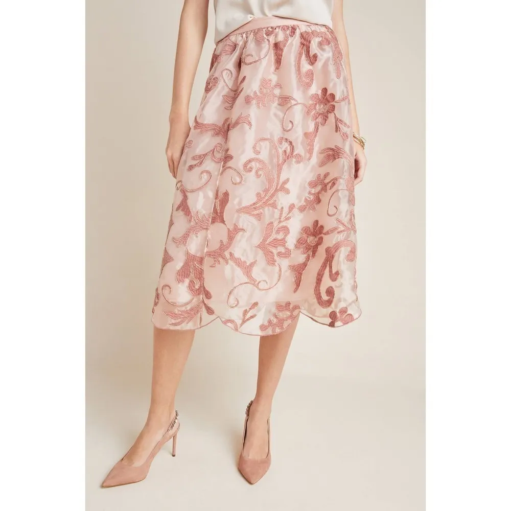 Anthropologie Maeve “Shannon”‎ Embroidered Midi Skirt - Image 2