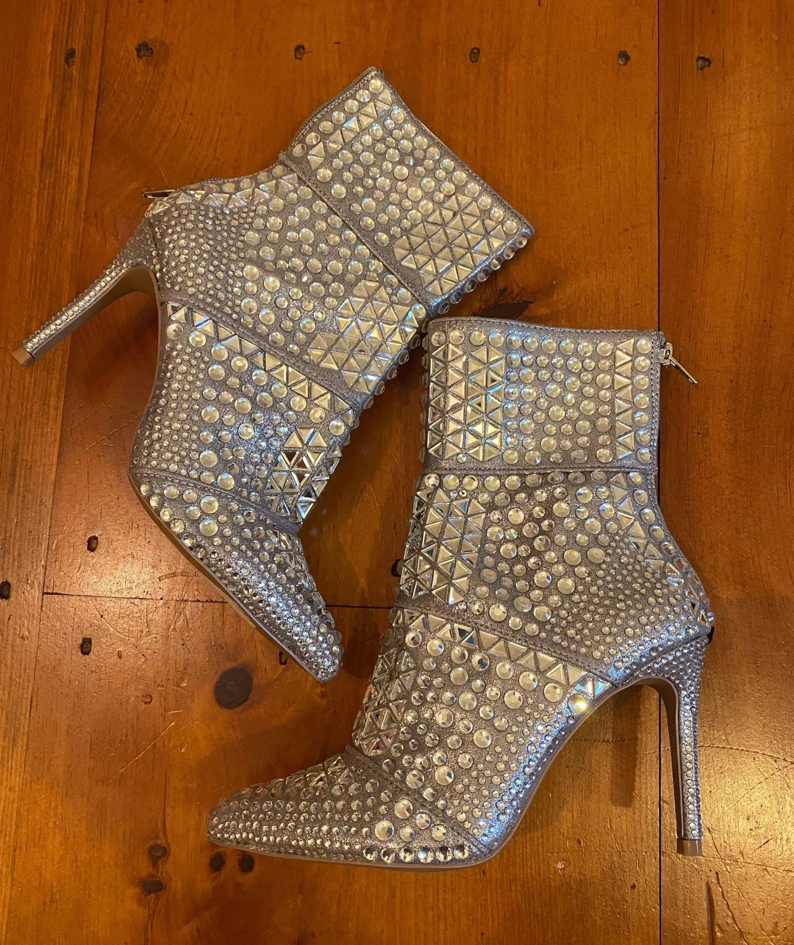 crossing rhinestone ankle booties - Image 2