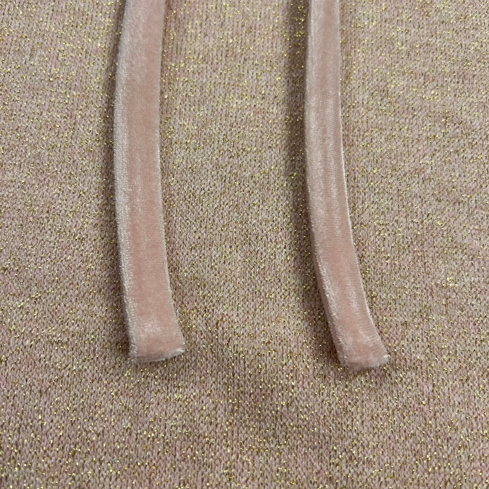 Talbots  Tie Back Smocked Shimmer Ruffle Neck Blush Pink Sweater Top Size 2X - Image 7