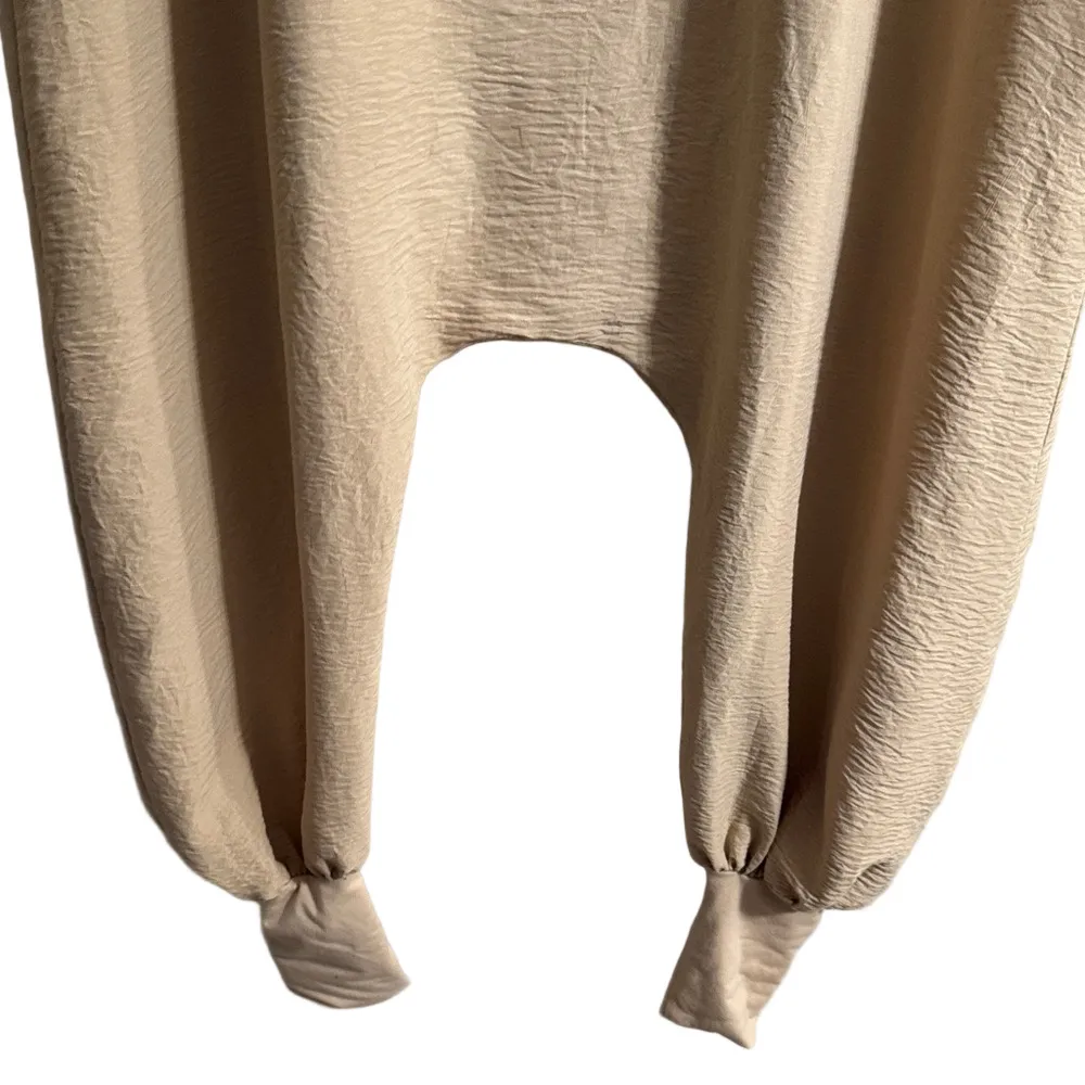 Woman’s Sleeveless Jogger Jumpsuit Tan Size XXL - Image 3