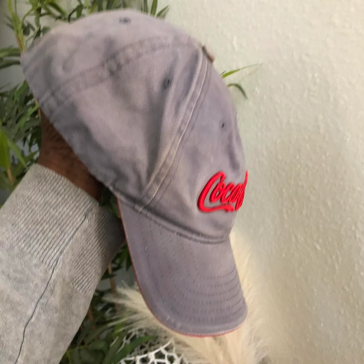 Unisex 2000s Grey Coca-Cola cap with red accents caps hats streetwear.  - Image 2