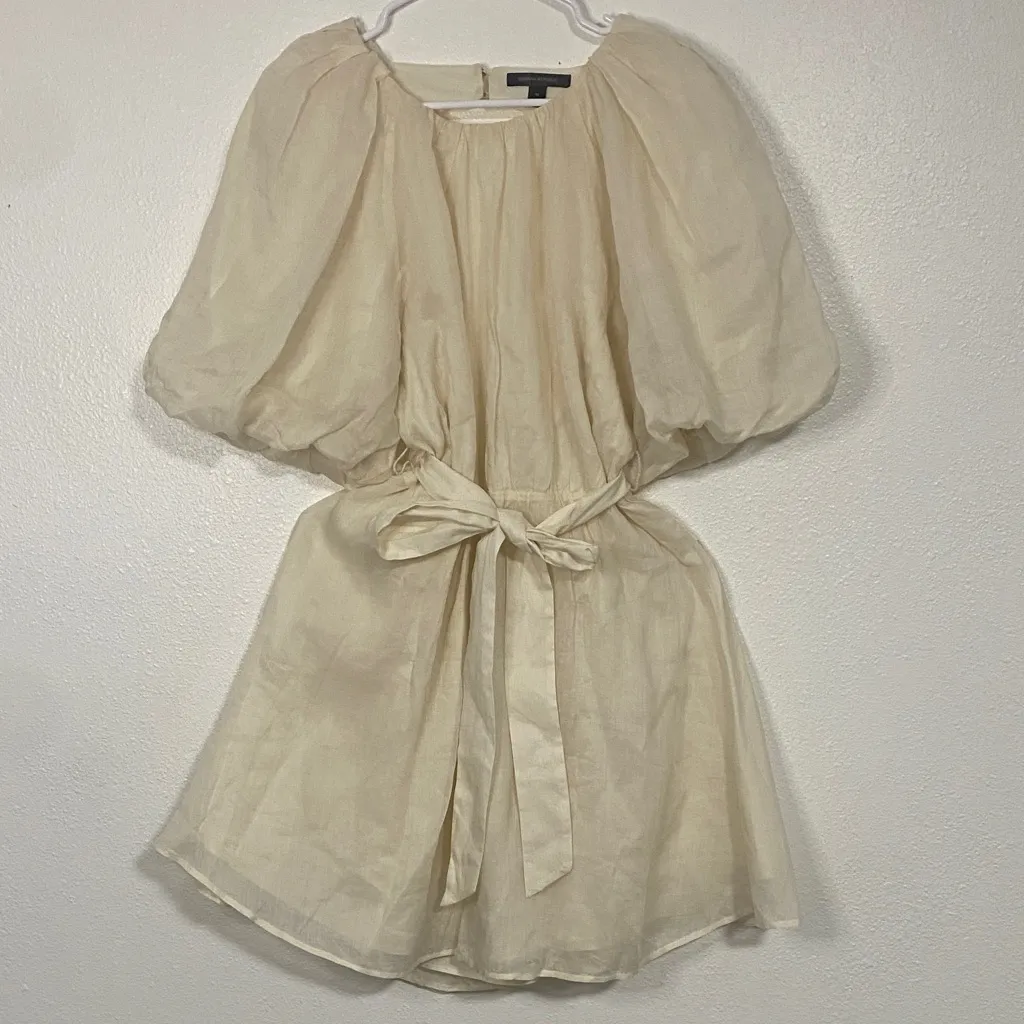 Banana Republic Light Beige Puff Sleeve Dress - Image 7