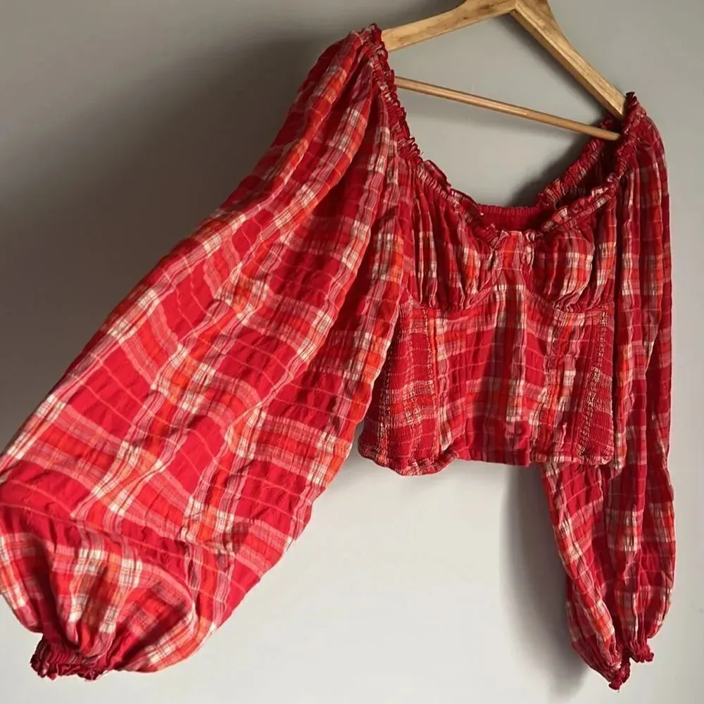 Free People Cherry Bomb Balloon Sleeve Top - Image 6