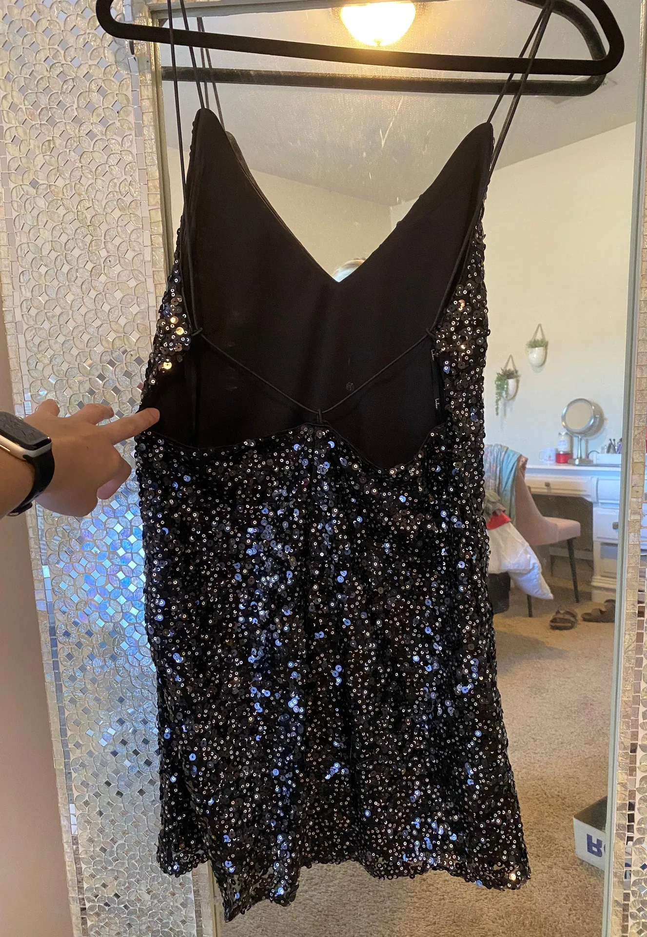 Lulus Black Backless Sequin Dress - Image 4