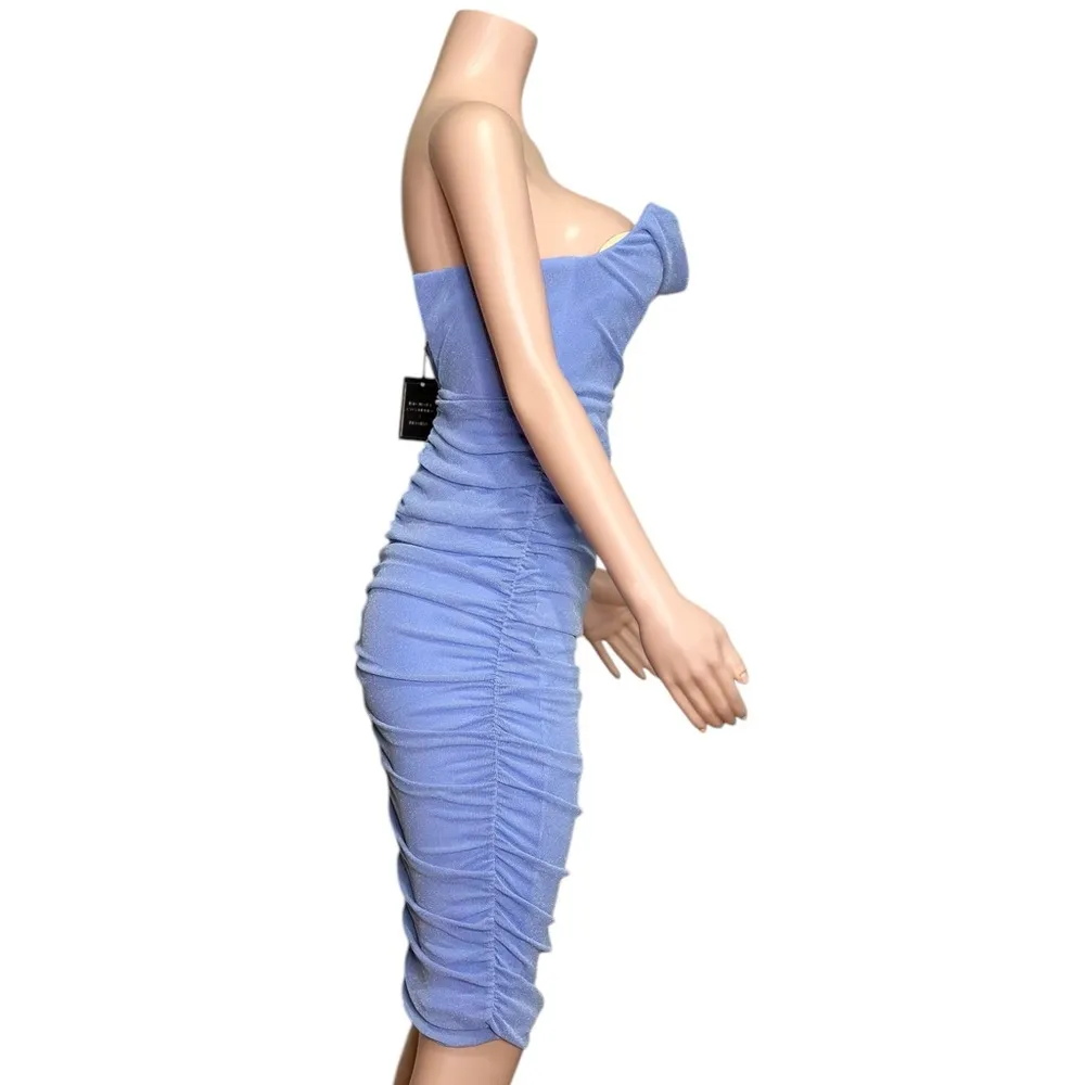 MICHAEL COSTELLO x REVOLVE India Strapless Corset Dress, Periwinkle Lurex, XS - Image 10