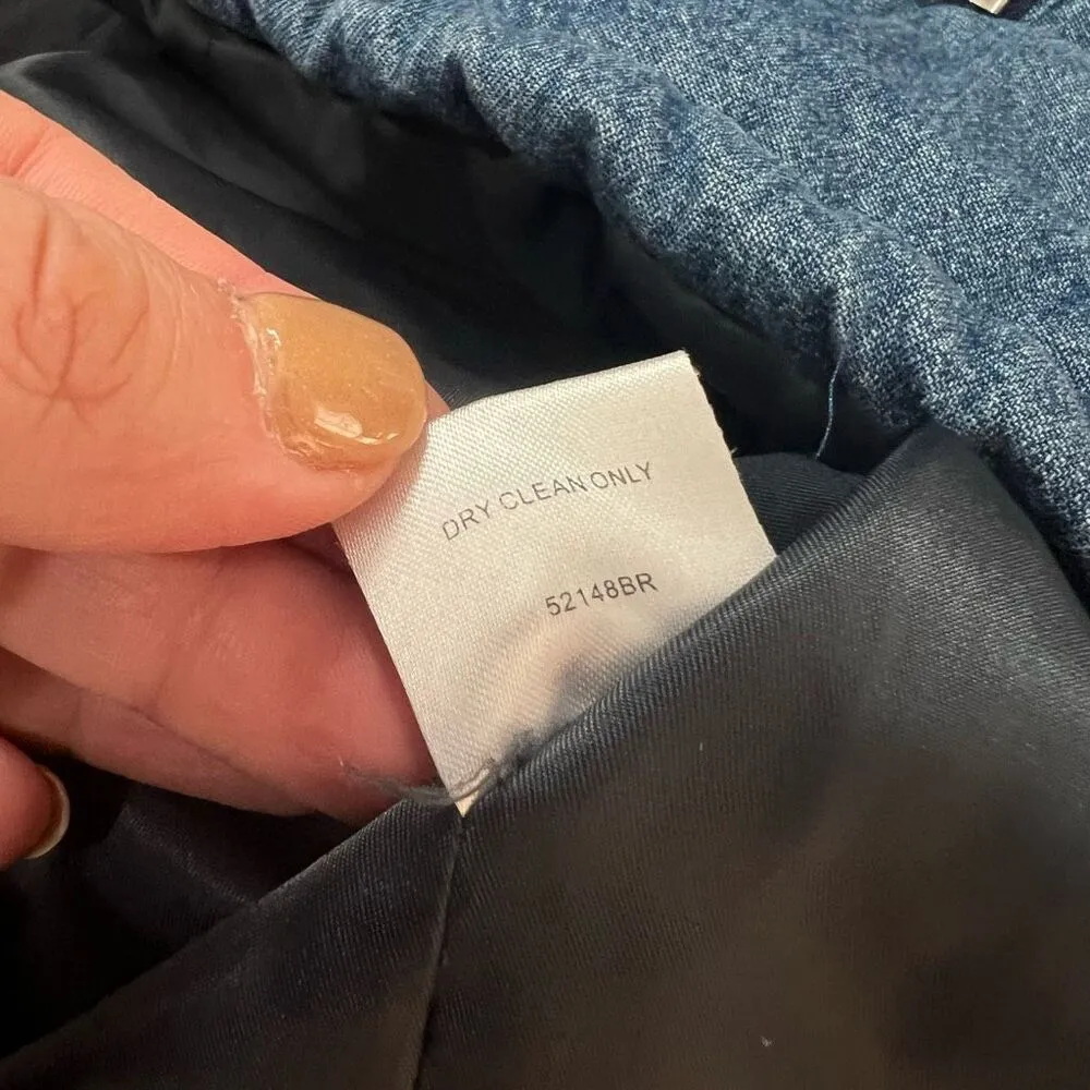 Romeo & Juliet Couture Blue Denim Quilted Zip-Up Lined Puffer Jacket Size Medium - Image 8