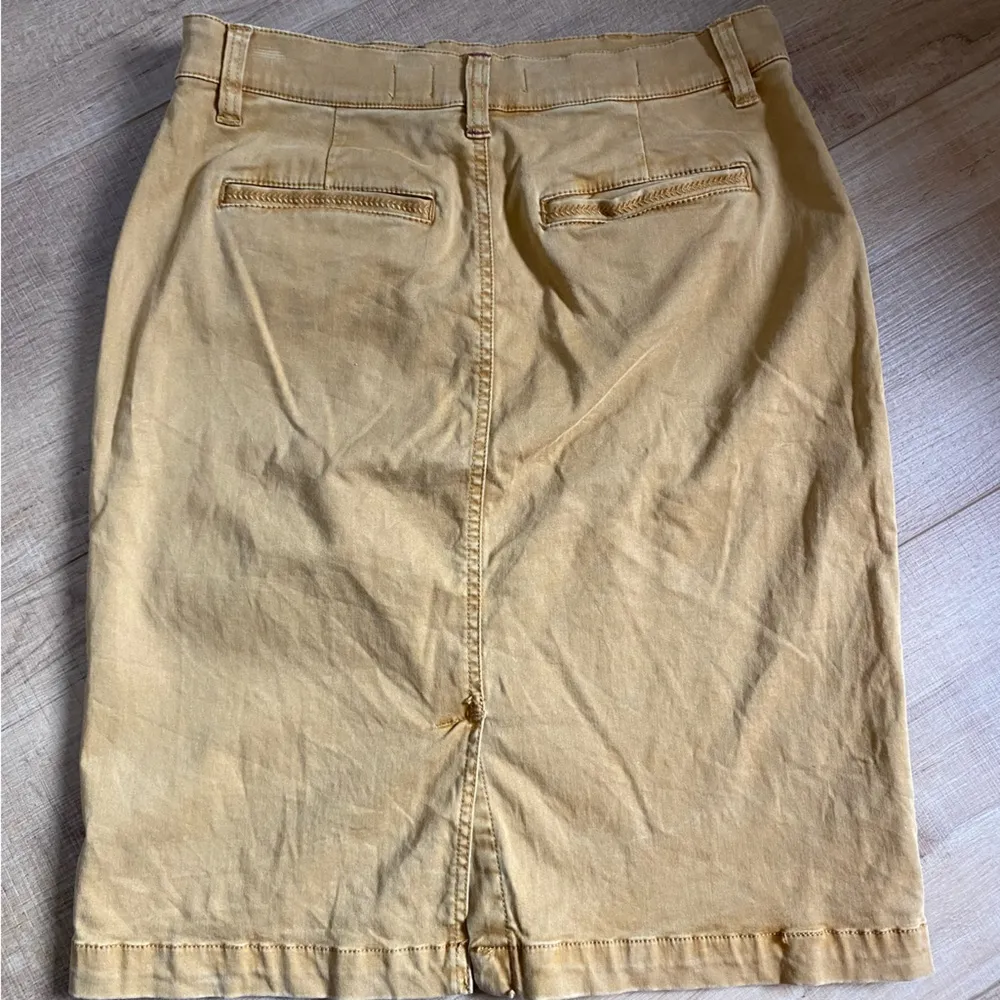 Pilcro and the letterpress size 4 tan mini skirt Aline button down dress skirt - Image 3