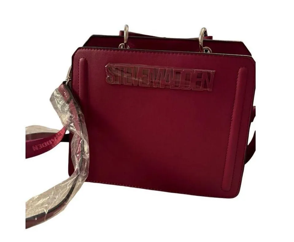 NEW Steve Madden Bevelynn Cranberry Satchel Small Purse with Zip Pouch - Image 4