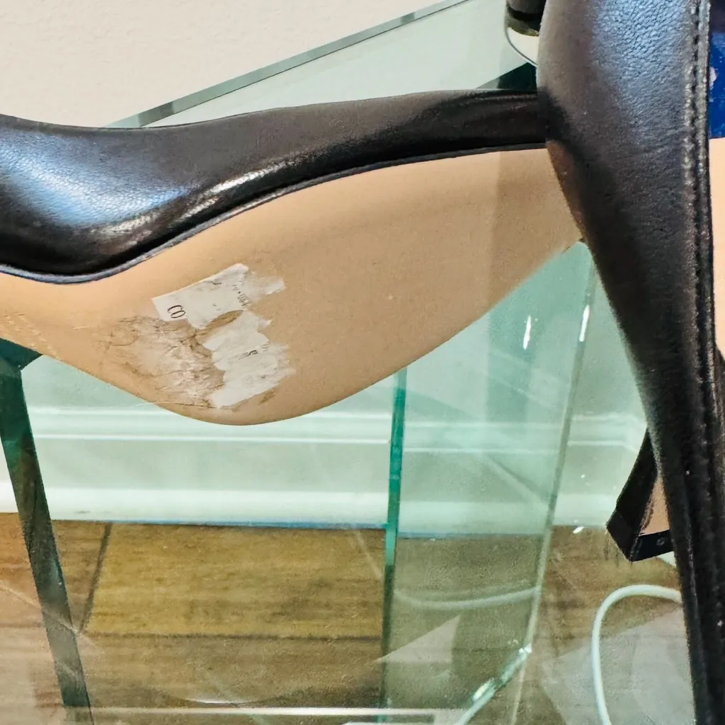 Stuart Weitzman 95mm Black Leather Pointed Toe Heel - Image 8