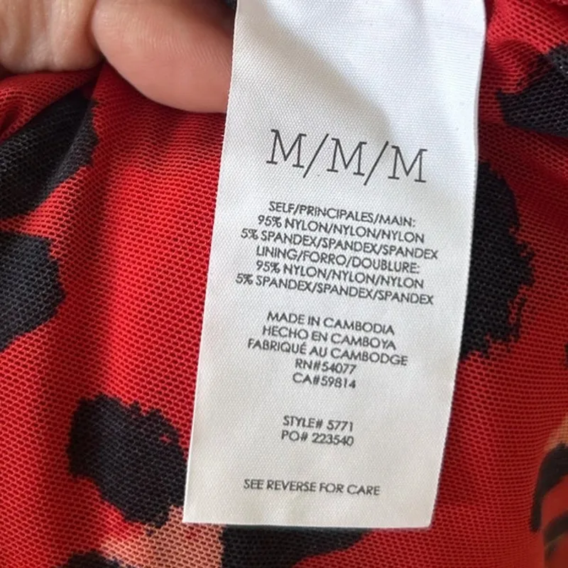 NWT Cabi Siren Wrap Dress Red Leopard Print Midi Long Sleeve - Image 5