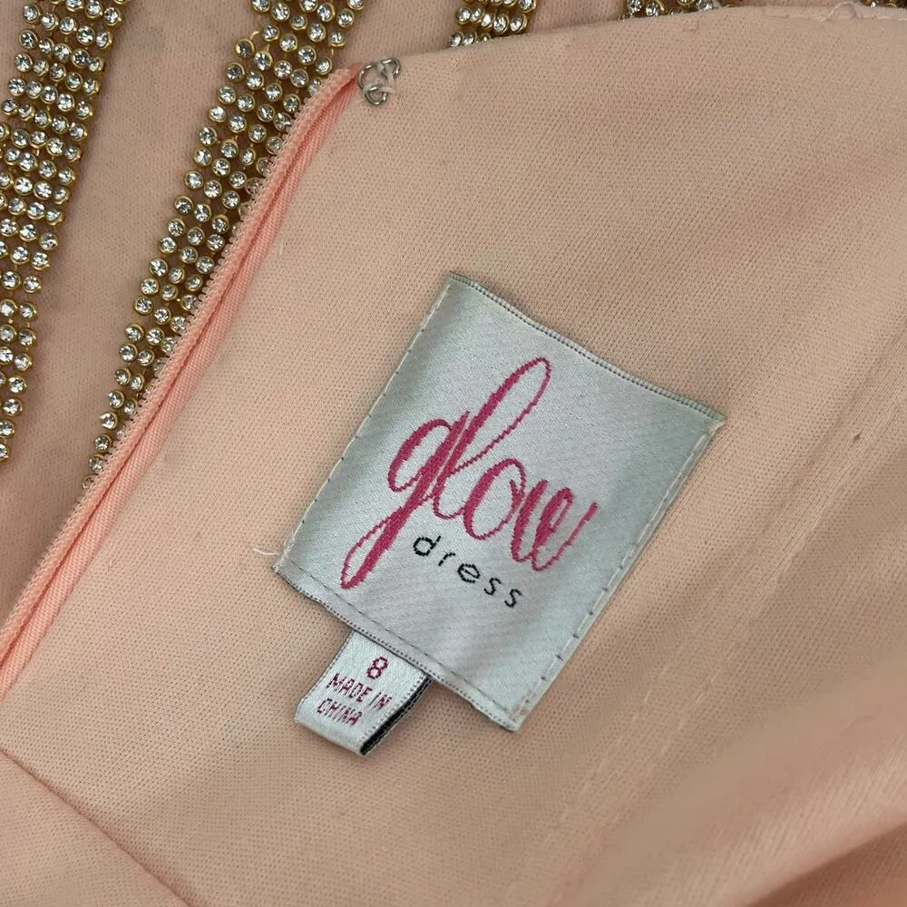 Glow Boutique Beaded Sleeveless Short Cocktail Dress Homecoming Size 8 Pink - Image 12