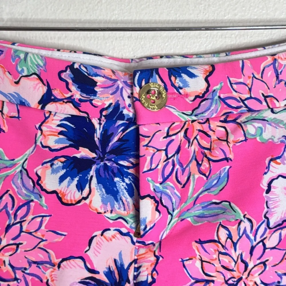 LILLY PULITZER Ladies Knit Buttercup Shorts "LAST BUD NOT LEAST" size 2 cute - Image 3