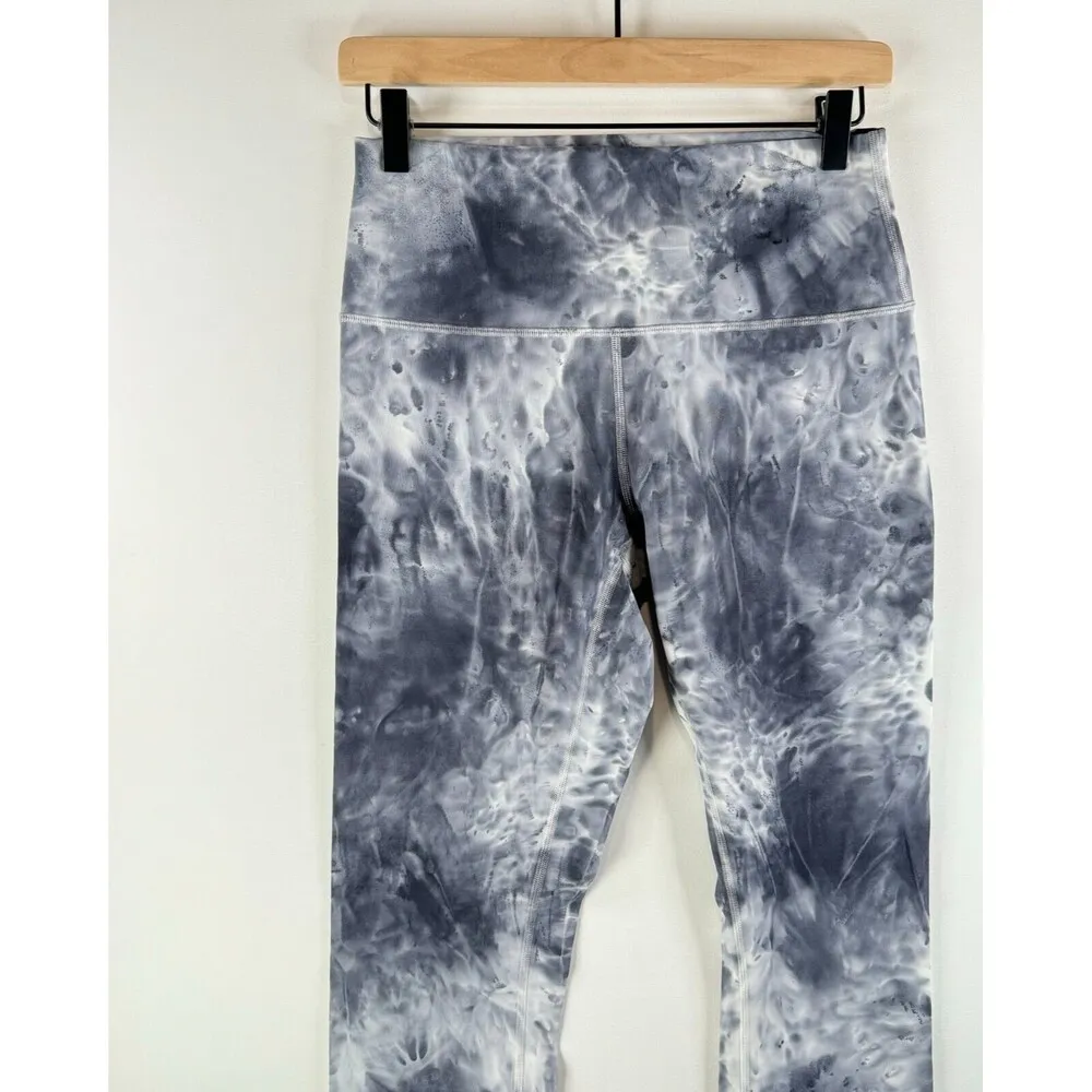 Lululemon Womens Pants Gray Wunder Under Marble Dye Crop Leggings Pull On Size 8 White - Image 5