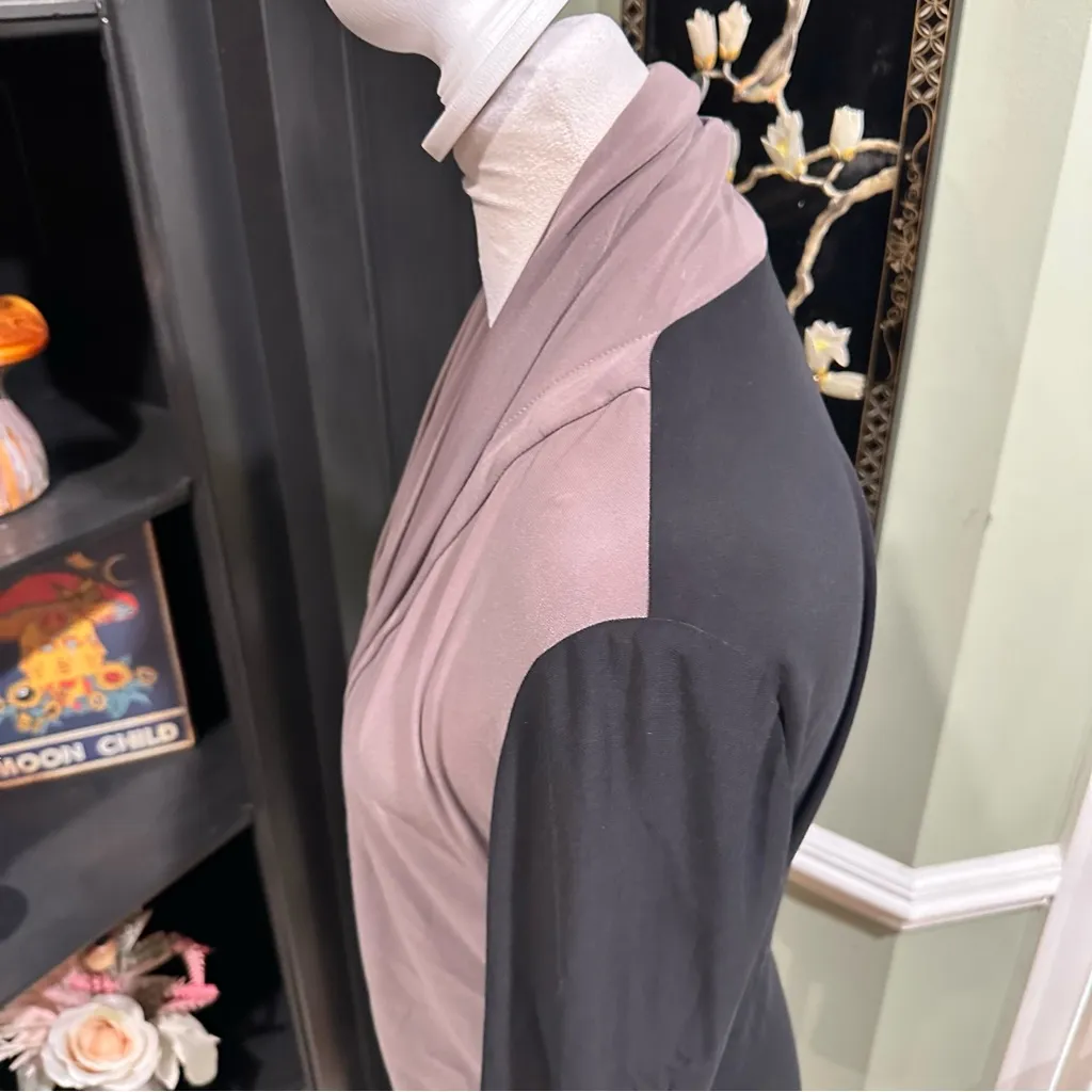 Joseph Ribkoff Two-Tone Draped Open Front Jacket – Size 8 - Image 4